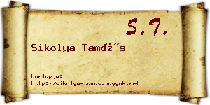 Sikolya Tamás névjegykártya