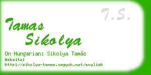 tamas sikolya business card